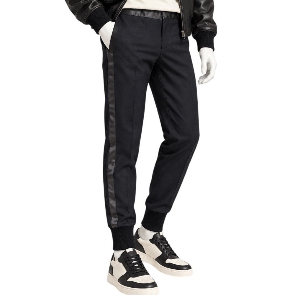 NEIL BARRETT Tuxedo Wool Blend Satin Stripe Skinny Joggers | IT 48 | US 34x26